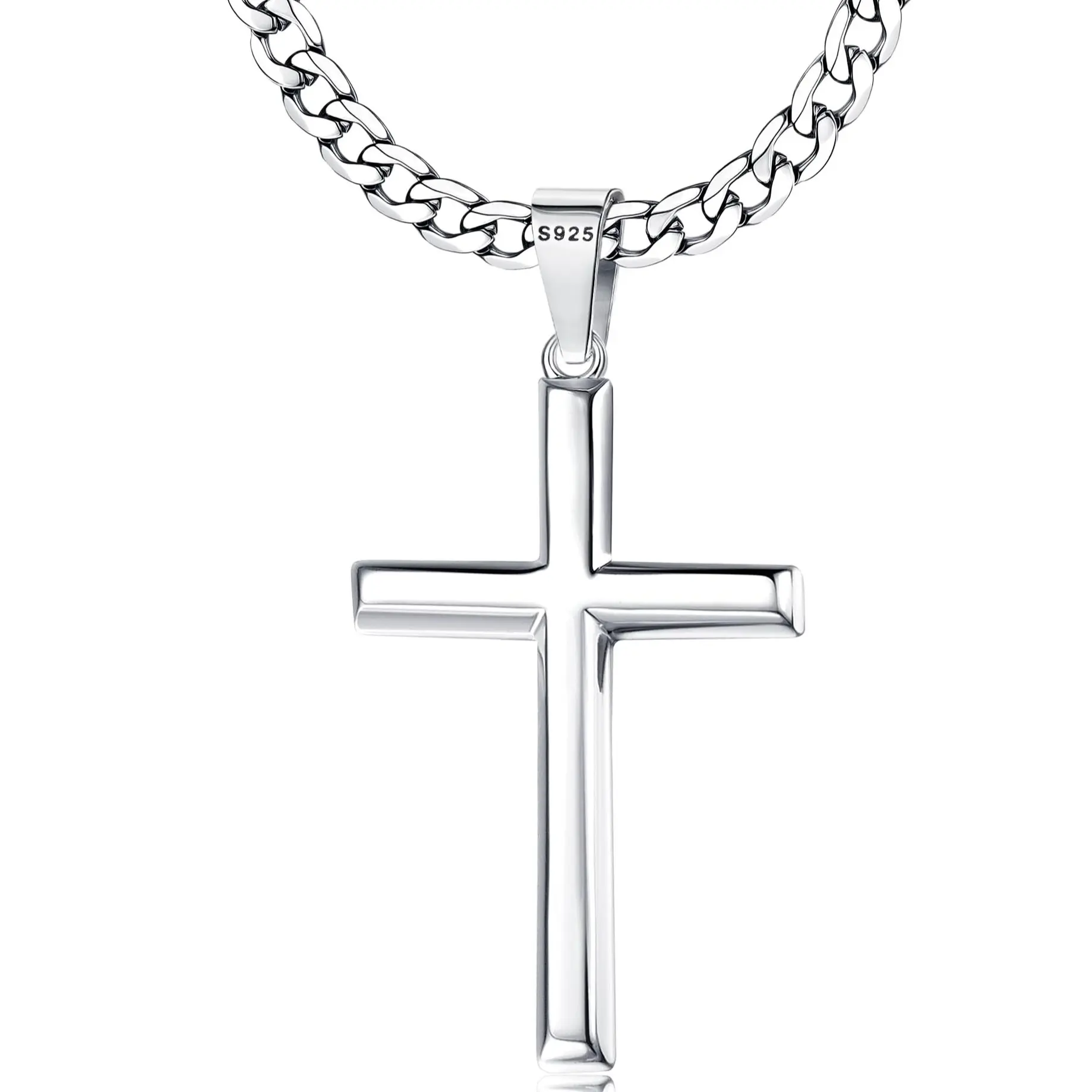 Cuban Chain - Slim Bevel Edge Cross