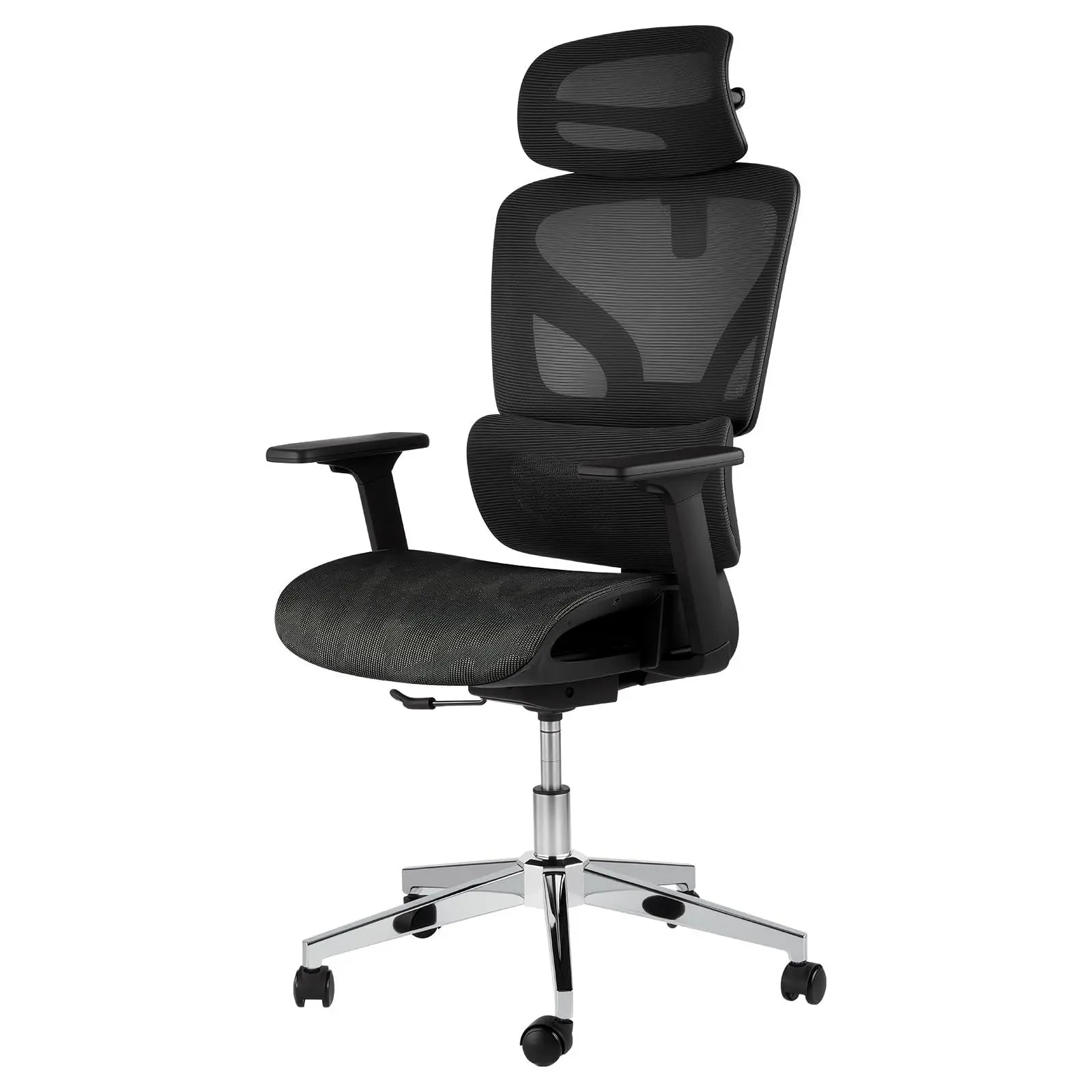 GAOMON Ergonomic High Back Mesh Office Desk Chair - 4D Adjustable Armrest, Lumbar Support, Headrest, Slide Seat, Tilt Lock, Rolling, Sturdy, 350lbs Capacity, Spinal Relief for Curvatures of Human Spine, Black