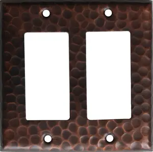 Double Decora Hammered Copper Switch Plate