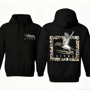 Sitka Winter Outfits Stylish Hunting Hoodie with Flying Duck Camo Pattern Unisex Menswear Made in USA Soft Comfy Classic Fit Hoodie San Diego Jumper Clearance Deals Sweatshirt Fabric Printed Classic Pullover Tops Tops542
