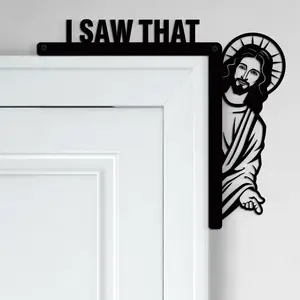 Creative Door Corner Decor 7.9 x 8.5 Inch Religious Door Frame Metal Window Sitter Bless This Home Window Decoration for Home Cabinet Frame Corner Decoration Supplies