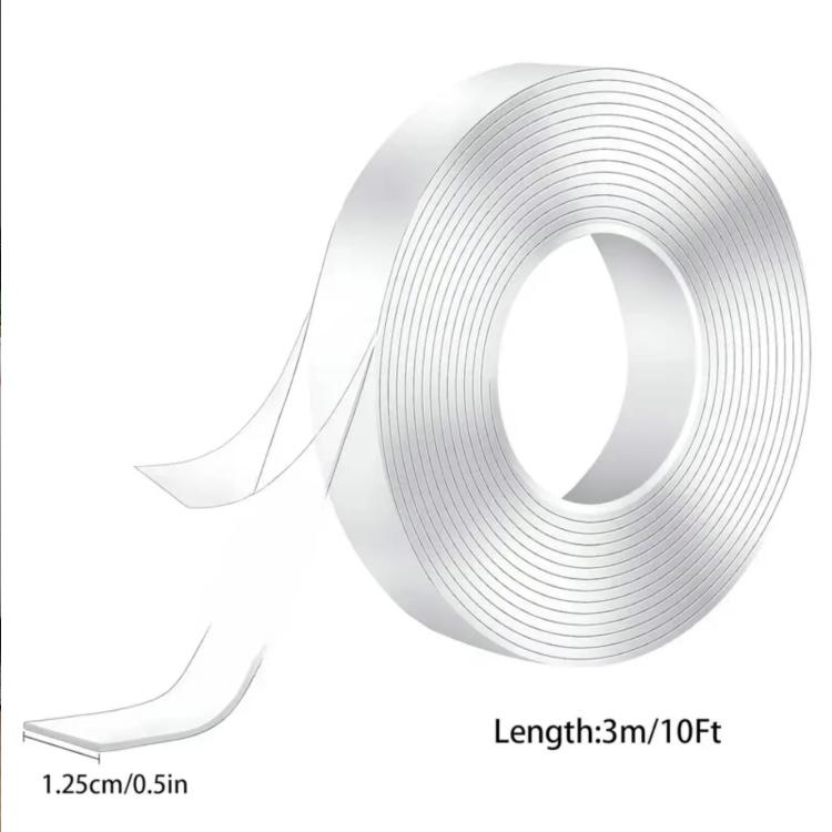 Double Sided Tape Heavy Duty(9.85FT), Nano Double Sided Adhesive Tape, Hanging Adhesive Strips Clear Mounting Tape Picture ,High-strength adhesive tape suitable for daily use in offices, home kitchens, and dormitories.
