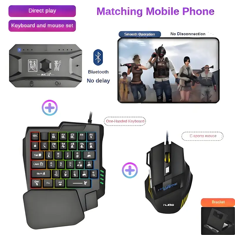 M1 Pro Wireless Universal Game Controller - BT V5.0 Programmable, with Controller Grip, Game Joystick & Mobile Phone Converter Adapter for iOS & Android Console Accessories, Universal Controller, Wireless Game Controller