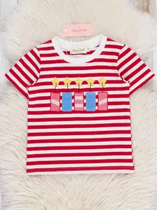 Striped Embroidered Fireworks Ringer Tee