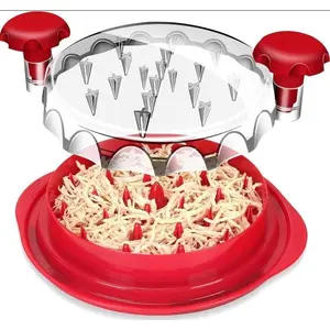 [Holiday Haul]Chicken Shredder Large Chicken Breast Shredder  Visible Meat Shredder Machine, Tool Twist with Brush&Fork,BPA Free,Anti-Slip Strip, Ergonomic Handle,  Suitable for Pork Beef Chicken