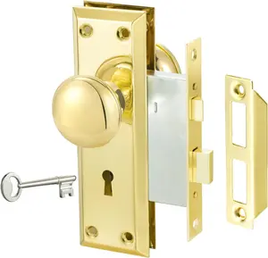 Mortise Lock Set for Interior Door, Antique Door Knobs  Door Knob with Lock and Key, Vintage Mortise Keyed Lock Set