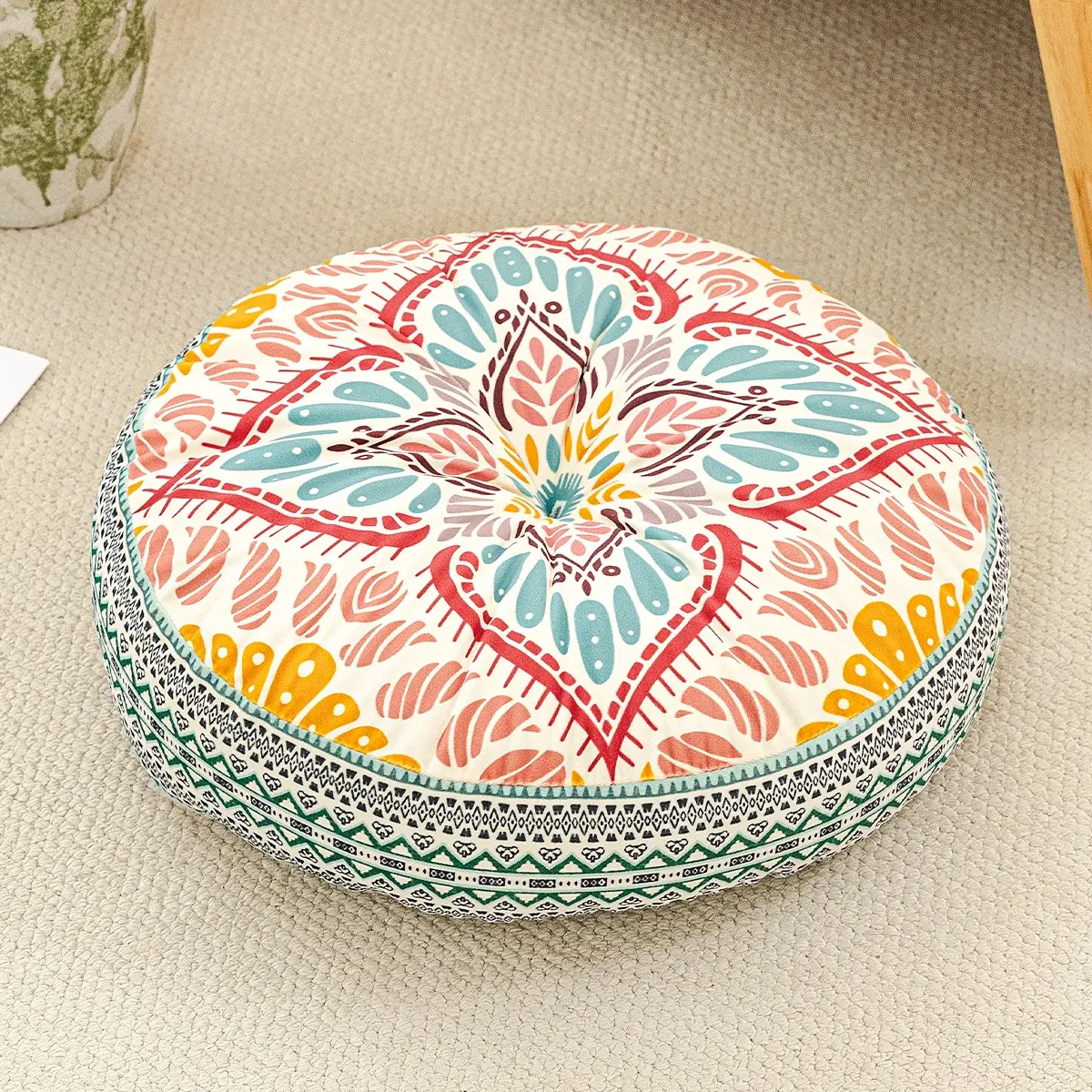 Modern Bohemian Style Round Seat Cushion, Non-Slip Bottom, Soft Skin-Friendly, Suitable for Indoor/Outdoor Use, Chair Pads