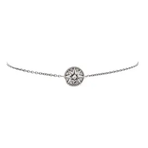 Pre-owned Christian Dior Rose des Vents Bracelet 18K White Gold and Diamonds by Rebag
