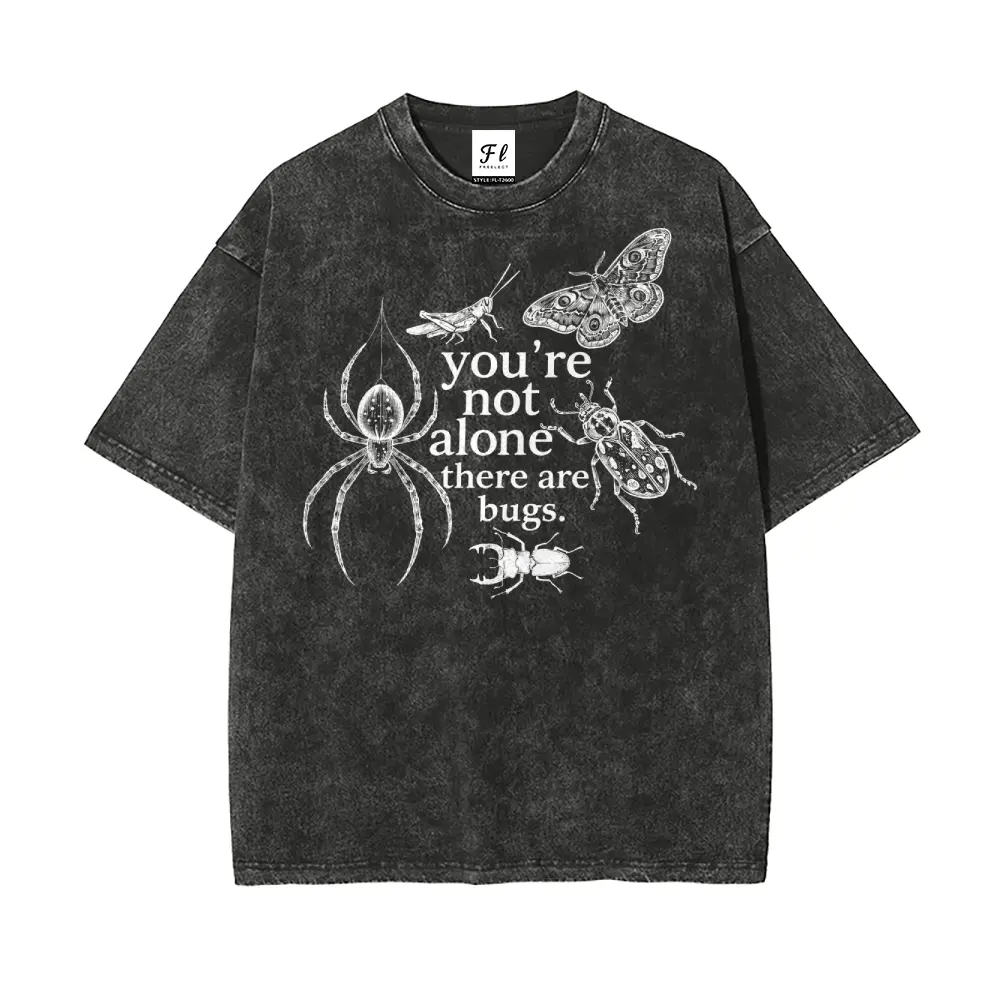 Bugs Shirt, Insect Shirt, Entomology Oversize Unisex Washed T-Shirt for Women and Men's Unisex Fit Batik Cotton Oversize Streetwear Menswear  Super Soft Pre-Shrunk