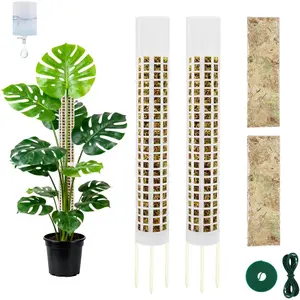 Moss Pole Monstera  Support, 2Pack 17 Inch Self Watering Moss Pole for Climbing , Stackable & Refillable Plastic Moss Poles for Garden Potted Planter, Pothos
