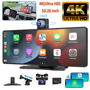 2026  Newest 10.26 Inch 4K Ultra HD Portable Car Stereo with Wireless Carplay screen, Carplay Radio touchScreen,Car Video Player，Vehicle Car Entertainment Player, Gifts for Men, Gifts for Boyfriend, Car Accessories, Men Gifts