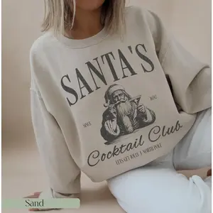 Santas Cocktail Club Christmas Sweatshirt Funny Christmas Sweater Espresso Martini Dirty Martini Christmas Crewneck Brewdolph Bachelorette