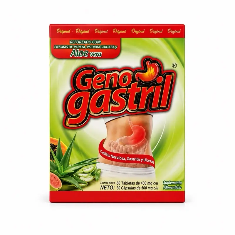 Geno Gastril, Digestive System Support Supplement for Discomfort Relief 60 Tablets