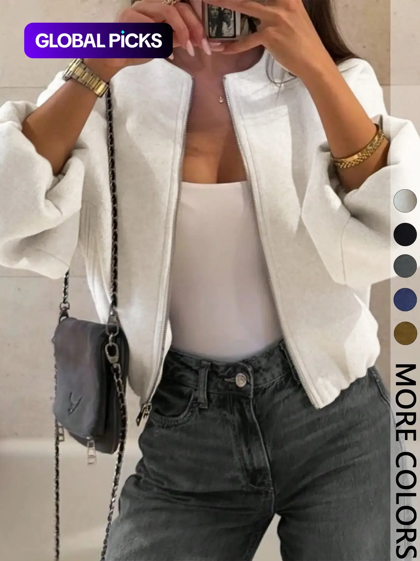 Women's Zipper Jacket Coat, Lightweight Zip Coats, Womenswear, Lady, Long Sleeve, Basic Casual Style Women's Outerwear, Fashion Casual Outerwear, Perfect for Fall & Winter Everyday Daily Wear, Fitted Design, Woven, Moderate Fabric Thickness