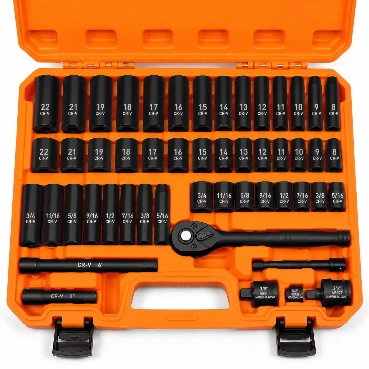 SAE Standard 50-Piece Adjustable Universal Torque Ratchet Set - Magnetic Shank, Alloy Steel Spring, Crowfoot Tray, External Torx, Extension, Quick Release Right-Angle Drill Adapter - Tools for Mechanics (Sink Repair, O2 Sensor Tasks) multi-function pipe