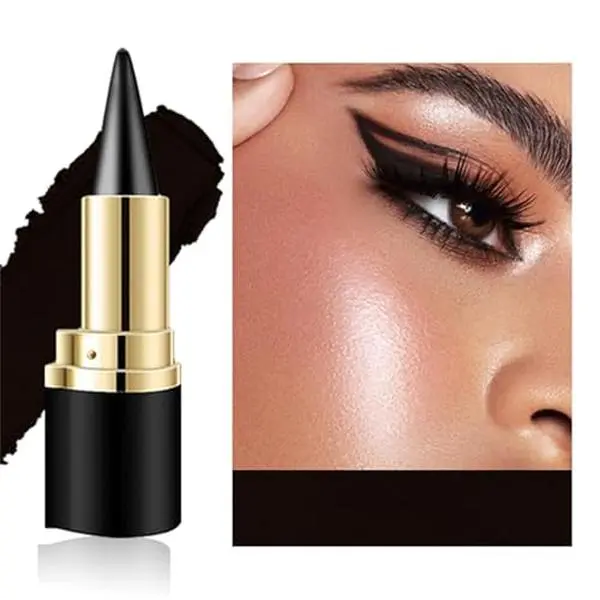 2Pcs Black Gel Eyeliner Pencil, Halloween Makeup Waterproof Long Wear Natural Eye Lip Face Paint Stick Smudge Proof Matte Liquid Eyeliner Cream Black Smokey Eye Liners Eyeshadow Crayon