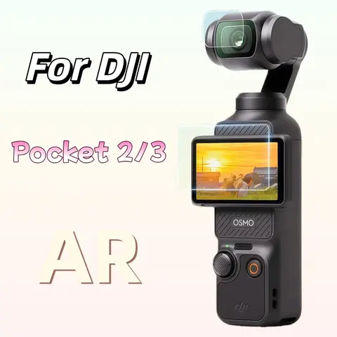 DJI Pocket 3/2 Tempered Glass Screen Protector, HD Ar Transparent Film, Anti-Scratch, Fast Installation, Sensitivity Enhanced, Camera Accessories