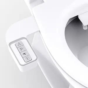 Bidet Attachment, 0.23" Ultra-Slim No Gap Design, Non-Electric Self-Cleaning Bidet with Dual Nozzles (Rear & Feminine Wash), Adjustable , Tool-Free Installation