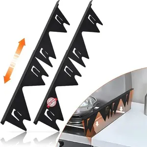 Stainless Steel Stove Gap Covers,Stove Gap Filler,Range Trim Kit, Stove Gap Guards,  Stove Counter Gap-Cover, Stove Top Cover, Heat Resistant, Easy to Clean, Adjustable Length 13.8” to 27.5”, Width 0.79”, Set of 2