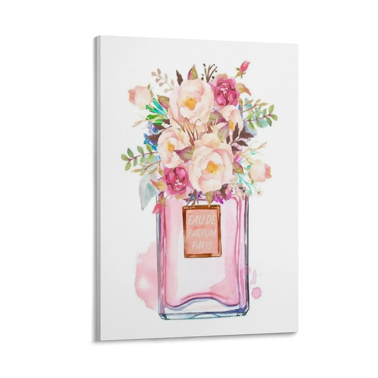 Pink Perfume Print Posters Pink Perfume Bottle Blush Pink Canvas Painting Canvas Poster Bedroom Decor Sports Landscape Office Room Decor Gift Frames Ornaments