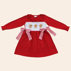 UWHB Kids Girl Christmas Dress Gingerbread Winter Dresses GLD0218