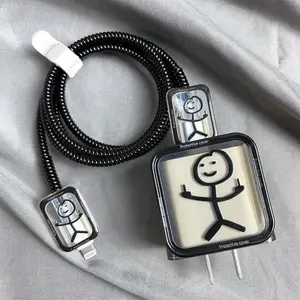 Charger Protector Case with Silicone Strap, Durable Charging Cable Organizer, iPhone Accessories, Protects Charger & Data Cables