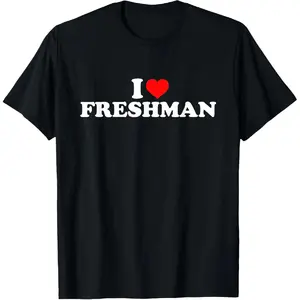 Cotton Short Sleeve Shirt, I Love Freshman T-Shirt Adult size Streetwear,Menswear Casual Summer Tee,Fashion Gift