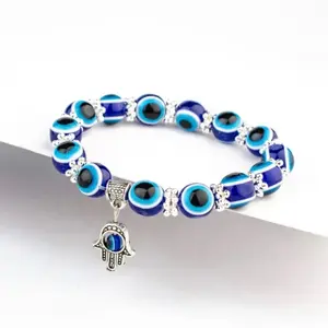 Evil Eye Hamsa Negativity Protection Stretch Bracelet