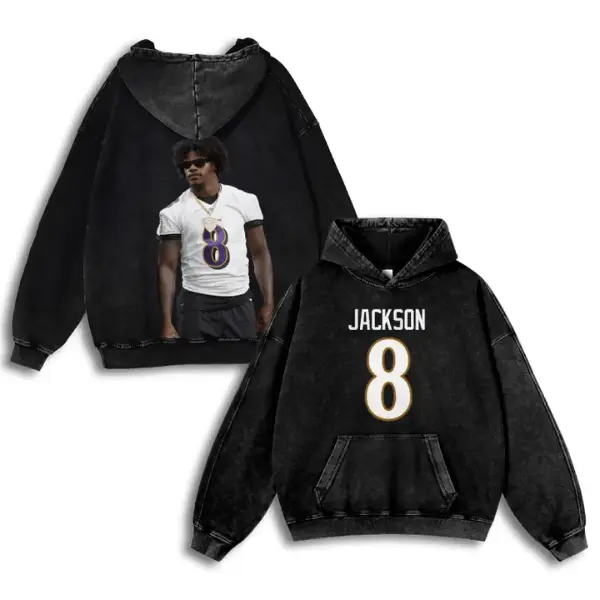 "Oversized Acid Wash Black Hoodie with Number 8 Graphic – Vintage Streetwear Unisex Pullover Sweatshirt for Casual Everyday Outfits, Trendy and Comfortable Urban Style"