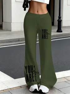Women's Milk Silk Yoga Pants, Drawstring Waist Design, Wide Leg Fitted Long Pants, Casual Fashion Jogger Sweatpants for All Seasons, Athleisure Pants