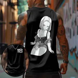 Android 18 Anime 90s Graphic Sleeveless Tank Tops Men Vest Streetwear Outfits Men Vacation Outfits Sleeveless Shirt