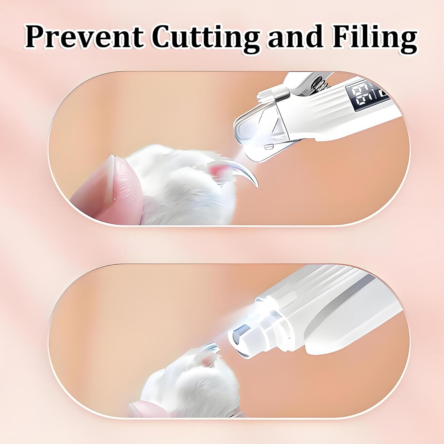 2 in 1 Dog Nail Trimmers & Clippers with LED Lights & Display,Splash Guard,Multiple Grinding Methods, Ultra-Quiet,USB Rechargeable, for Small, Medium, and Large Cats & Dogs