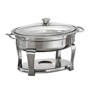 Proline 4.2 Quart Stainless Steel Oval Chafing Dish