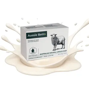 Aussie Betta Australian Natural Lanolin Soap - Pure Solid Soap for Gentle Cleansing, Suitable for All Skin Types, Deep Moisturizing, Natural Ingredients