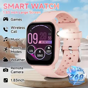Low-power smart sports call watch, Multifunctional smartwatch, voice assistant, wireless call, message reminder, multiple sports modes, pedometer, alarm/water drink reminder, music playback, large-capacity battery, camera remote, birthday gift for kids