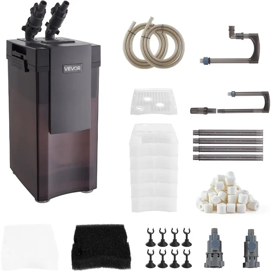 VEVOR 396GPH Canister Filter, 4-Stage External Aquarium Filter with ...