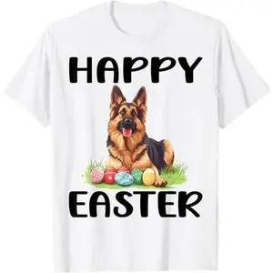 German Shepherd Dog Breed Happy Easter Men Women Kids T-Shirt