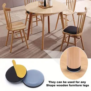 20pcs Round Furniture Gliders, Self Adhesive Teflon Sliders, Grey Floor Mover Pads