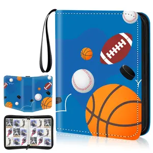 Sports Card Binder, 4-Pocket Trading Card Binder,400 Pockets Double Sided Pockets Baseball Card Binder, Football Baseball Basketball Hockey Card Collection Storage Album