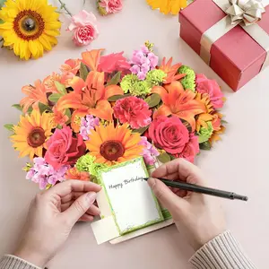 TK HOT Sunflower 3D Pop-Up Birthday Card with Lights & Music – Surprise Gift She’ll Love, for mother, sister, wife ,girlfriend