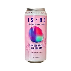 IS BE Pomegranate Blueberry Clean Energy Drink Case (12) | Organic Green Tea Caffeine, No Crash, Low Sugar, Vitamin C, Electrolytes | Natural Sparkling Beverage 16 FL OZ No Dye No Artificial Colors