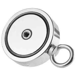 VEVOR Magnet Fishing Kit, 2000 LBS/907 Kg Single-Sided Pulling Force Magnet Fishing Kit, Rare Earth Neodymium Magnetic Fishing Kit Includes Grappling Hook, Heavy Duty Rope, Gloves, Eyebolt, Carry Case