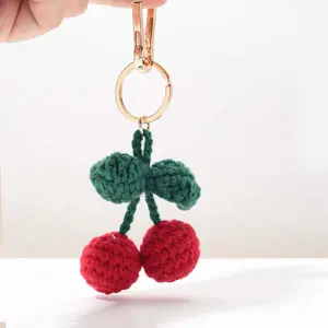 Cherry Crochet Keychain - Adorable Handmade Crafted Keychain with Cherry Design