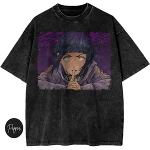 Hinata Hyuga - Vintage Graphic Tee – High - Quality Anime T-Shirt, Sharp Print, For Men And Women, For Naruto Fans, Tops Menswear Tropical