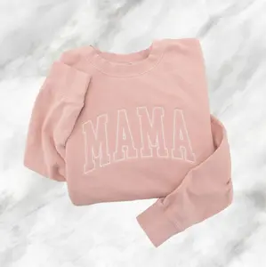 Custom Embroidered Mama Sweatshirt Comfort Embroidery Fit