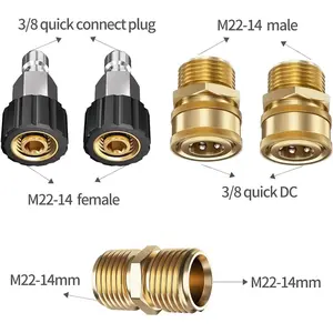 Washer Hose, 1/4" x 4000 Rubber Hose with M22 Fittings, 3/8" Quick Connect Adapters, Flexible Extension for Pressure Cleaning Tools