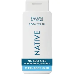 Native Body Wash Contains Naturally Derived Ingredients | For Women & Men, Sulfate, Paraben, & Dye Free Leaving Skin Soft and Hydrated | Sea Salt & Cedar 18 oz