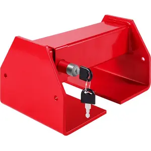 Summervibes VEVOR Cargo Container Lock 9.84-17.32 Locking Distance Semi Truck Door Locks with 2 Keys Shipping Container Accessories Red Powder-Coated with Spring Lock for Fixed Container(Large Size)