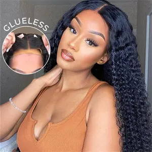 Bling Hair Glueless Wig Human Hair Deep Wave 6x4 Pre Cut Lace Wig Human Hair Ready To Wear Lace Closure Wigs for Women 13x4 13x6 Transparent Lace Front Wig