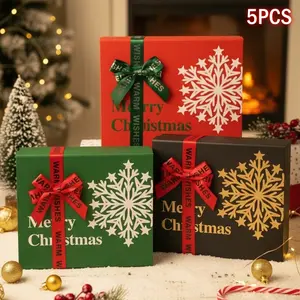Christmas Gift Box, Christmas Boxes With Lids,  Portable、Foldable and Reusable, For Presents, Birthday Box, Gift Packging, Party, Family or Business